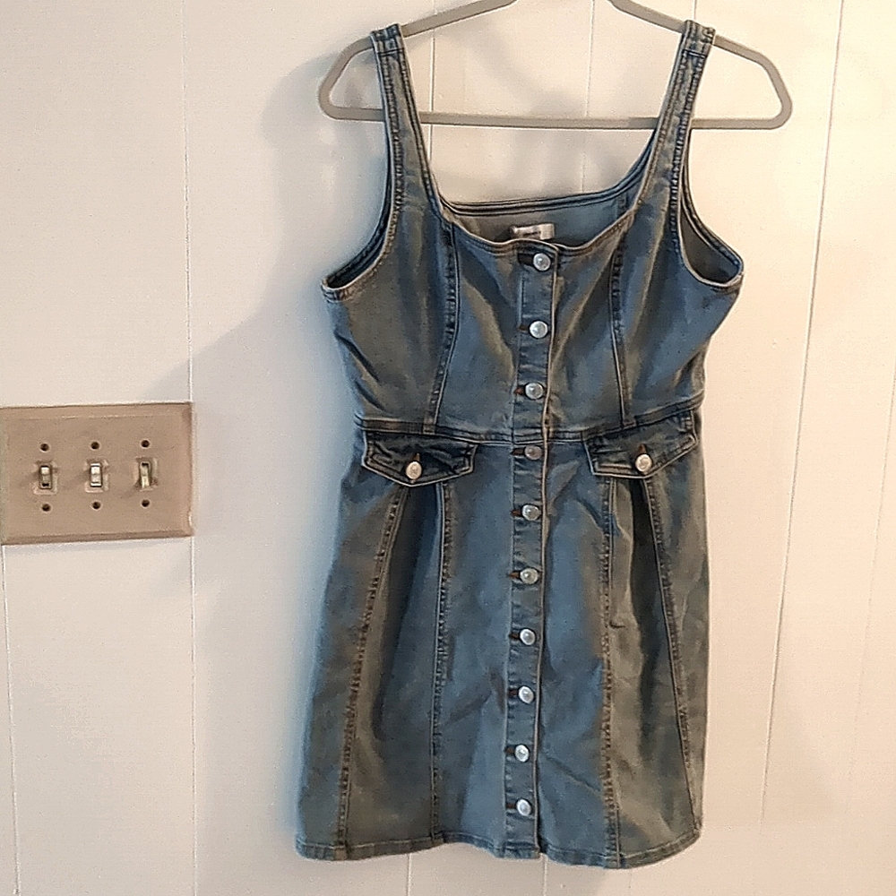 Denim Button Down Dress-F21